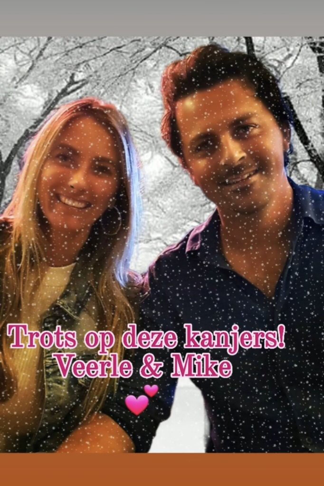 Mike Hansler met zijn nieuwe vriendin Veerle