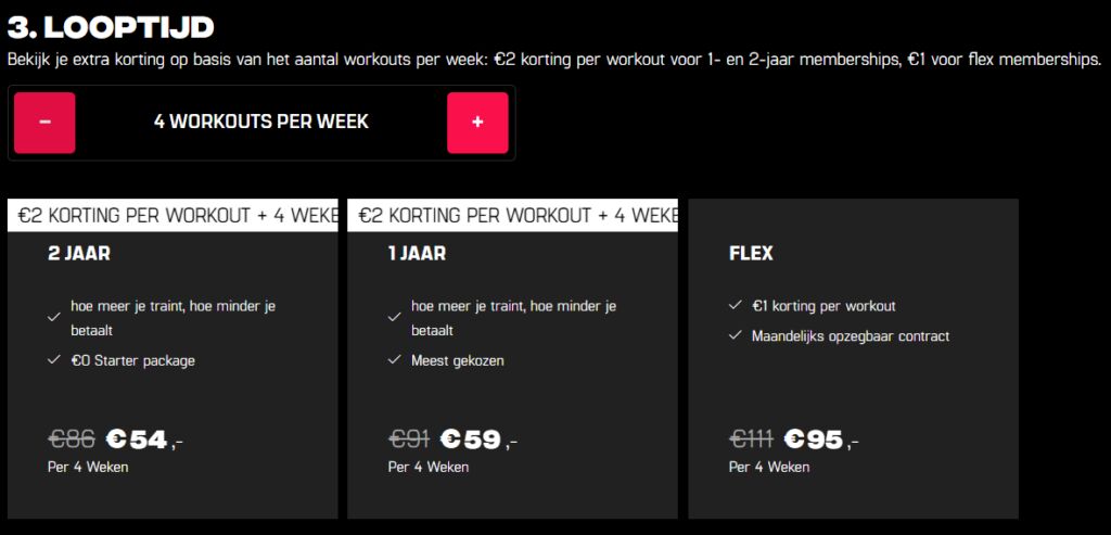 Prijzen TrainMore Rotterdam Blaak prijzen