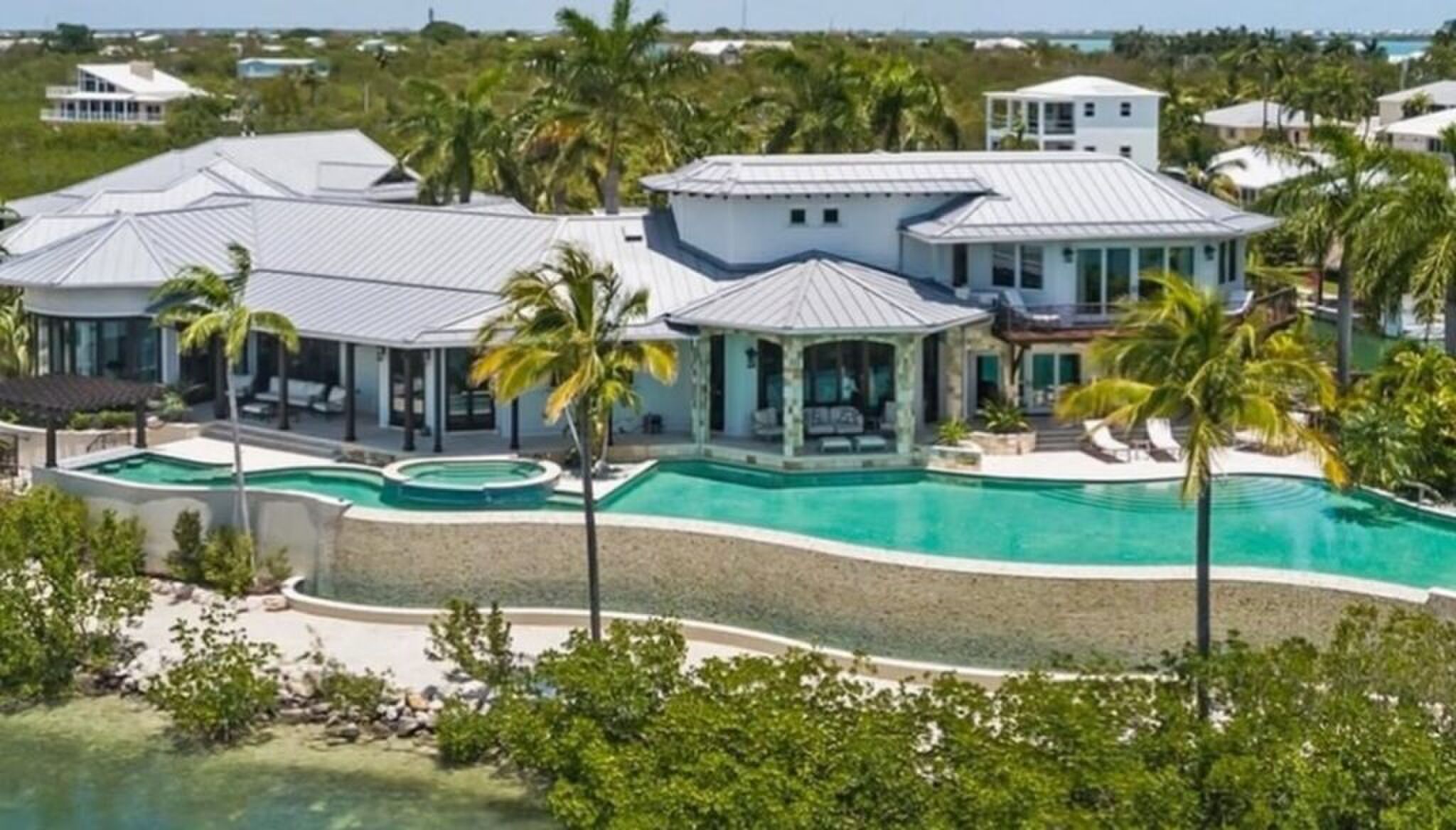 De achterzijde van de villa van Sydney Sweeney.