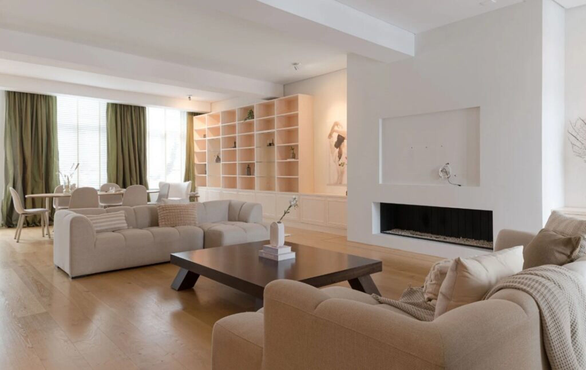 De living van de woning van Albert Verlinde.