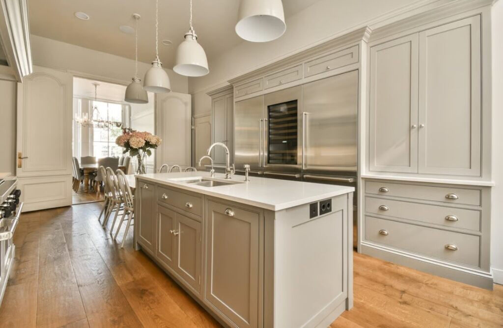 De keuken van het grachtenpand in Amsterdam.