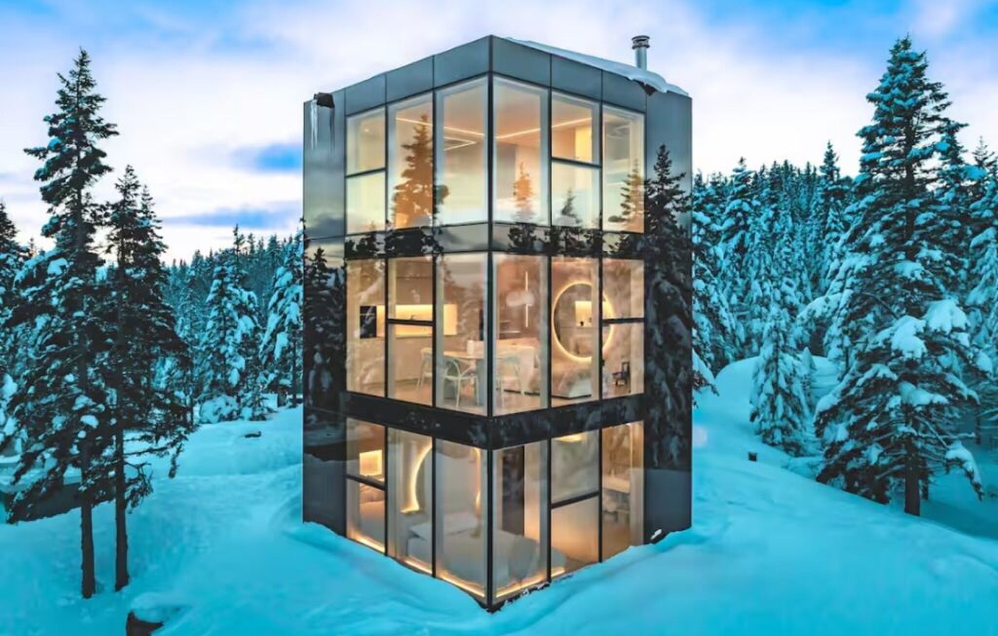 De buitenzijde van de Airbnb in Canada.