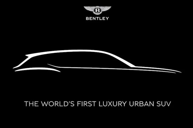 Silhouette van een auto met het logo van Bentley