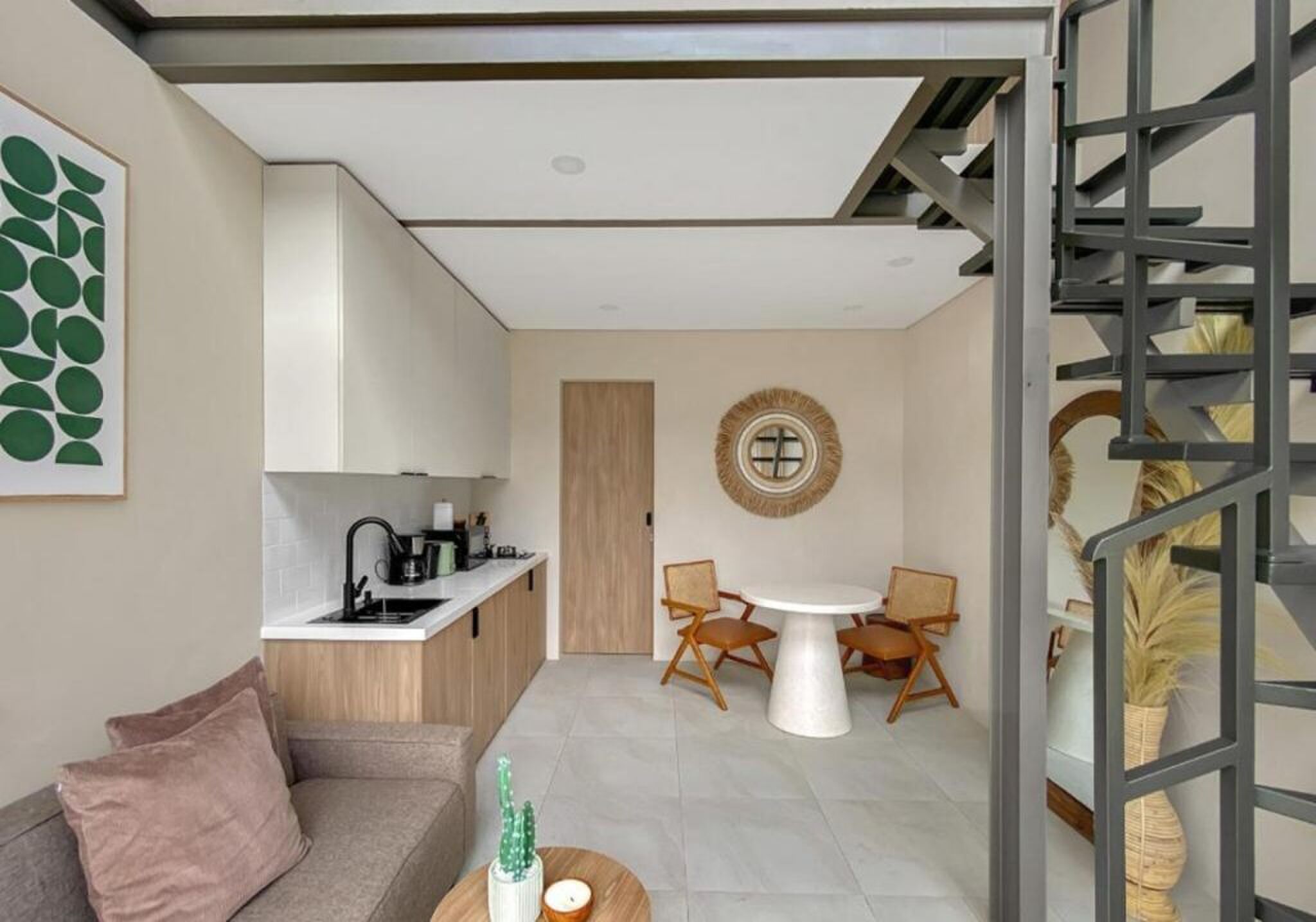 De begane grond van de loft op Bali.