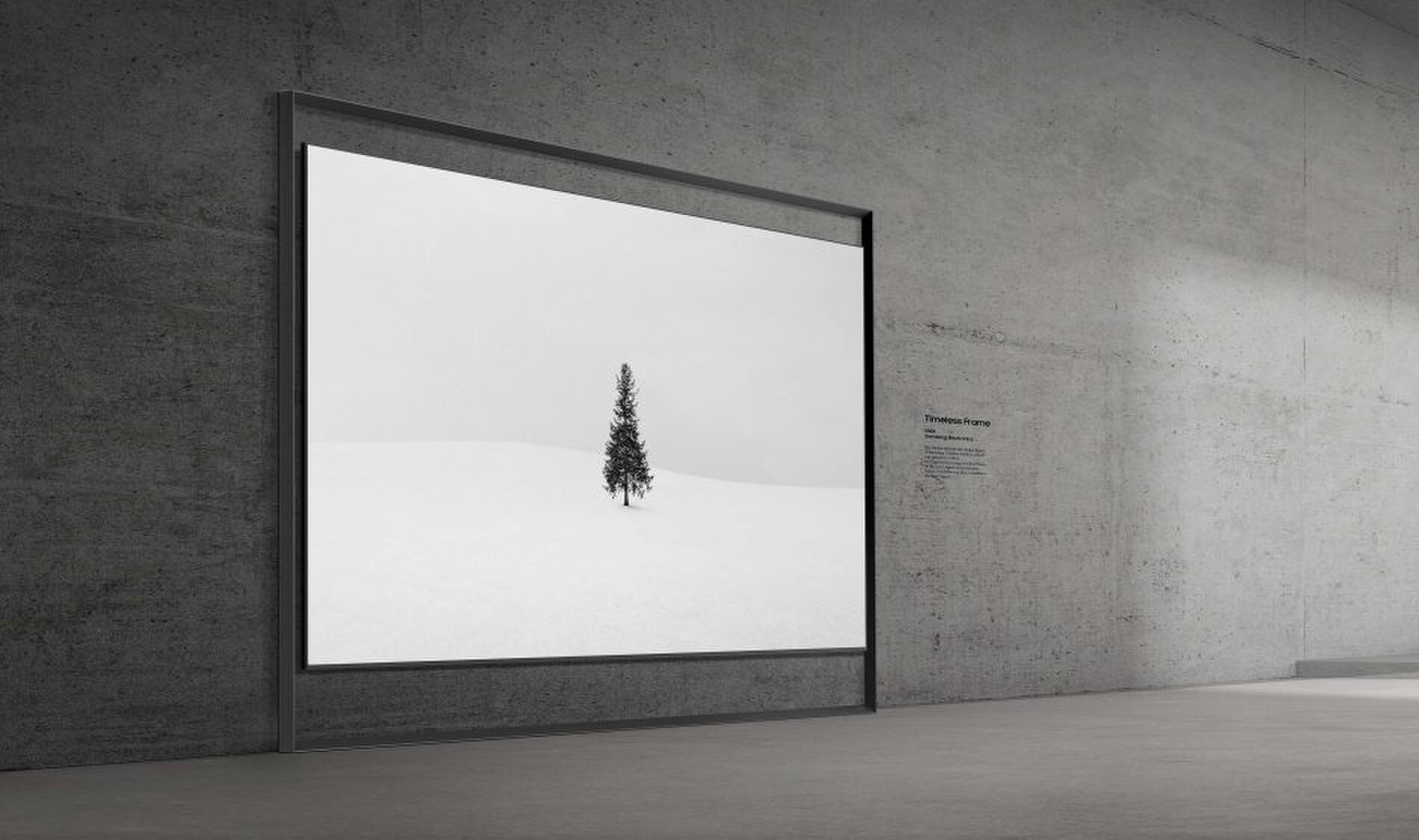 De nieuwe 130 inch Samsung televisie tegen een muur