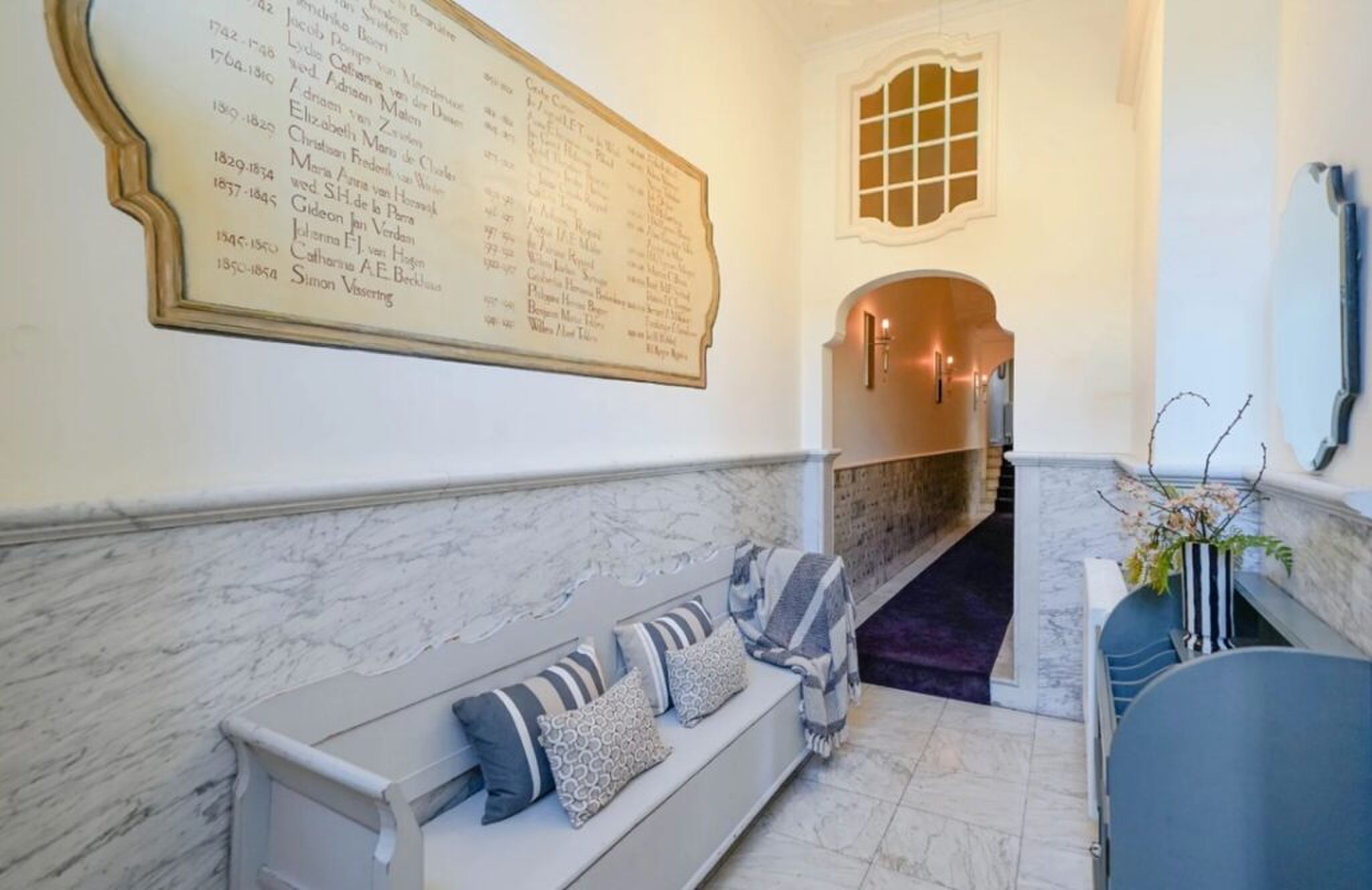 De ontvangsthal van het oude studentenhuis van Beatrix.