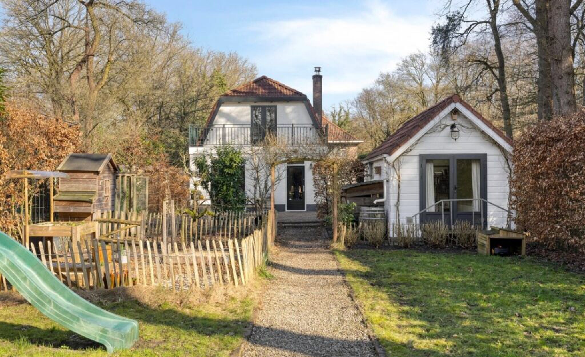 De achterzijde van de woning in Arnhem.
