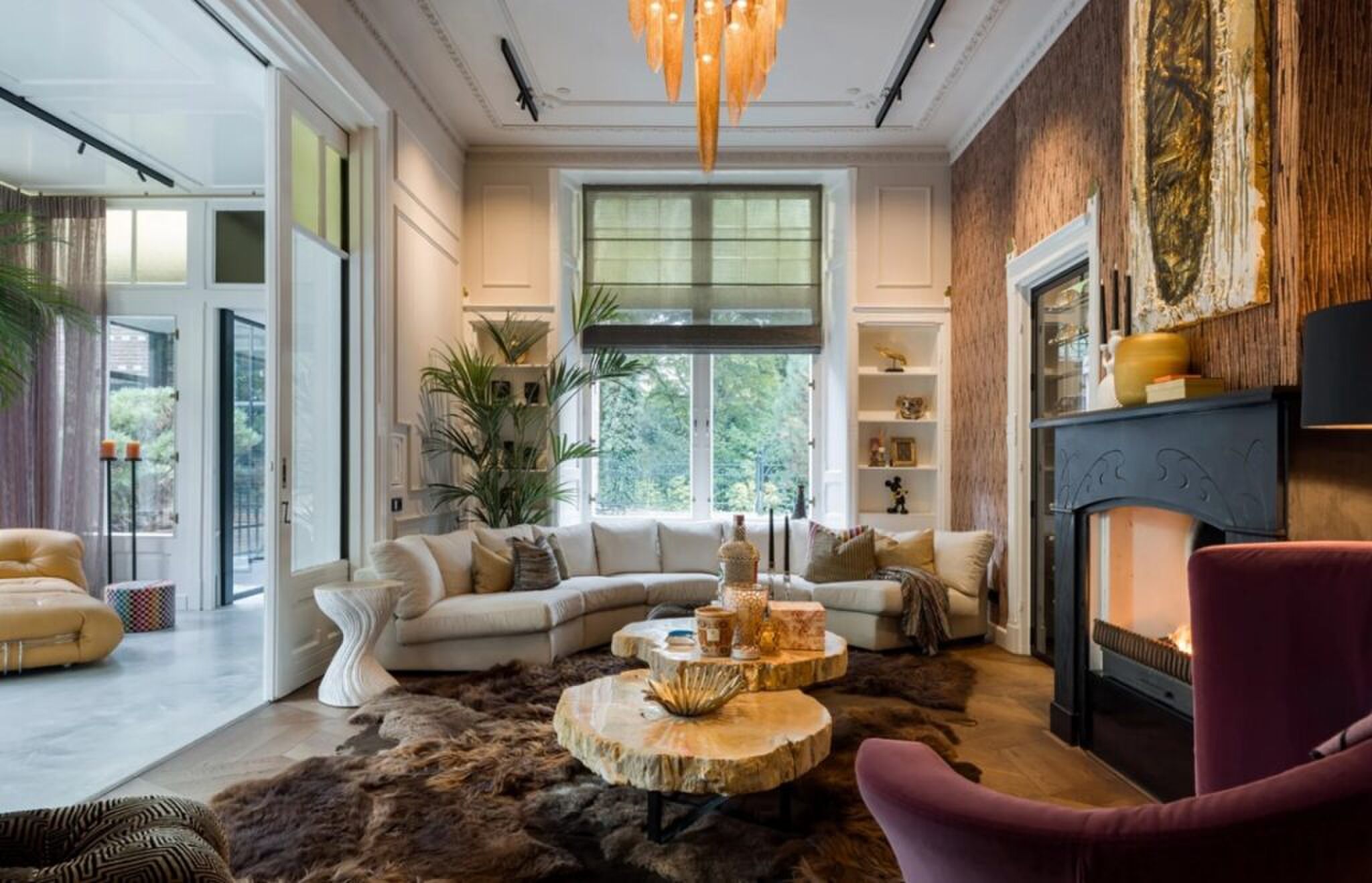 De living van de villa in Brabant.