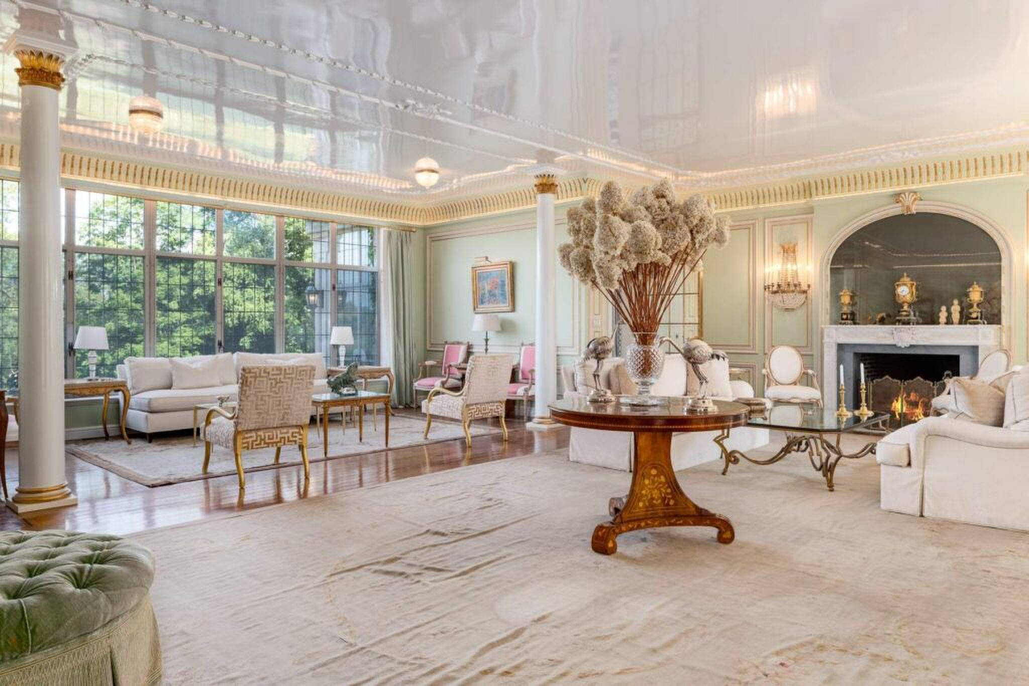 De living van de villa in Amerika.