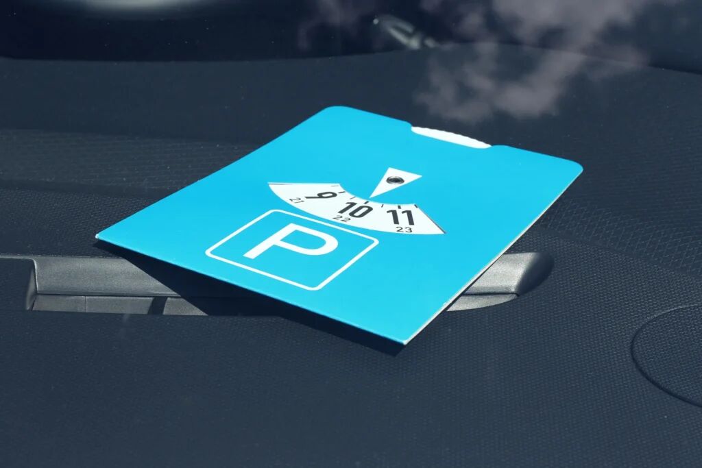 Blauwe parkeerschijf