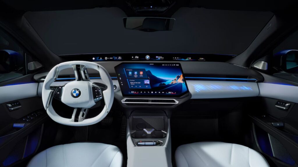 Het interieur van de BMW i3 voorin