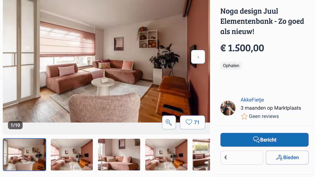 De advertentie van Denise en Ren&eacute; op Marktplaats