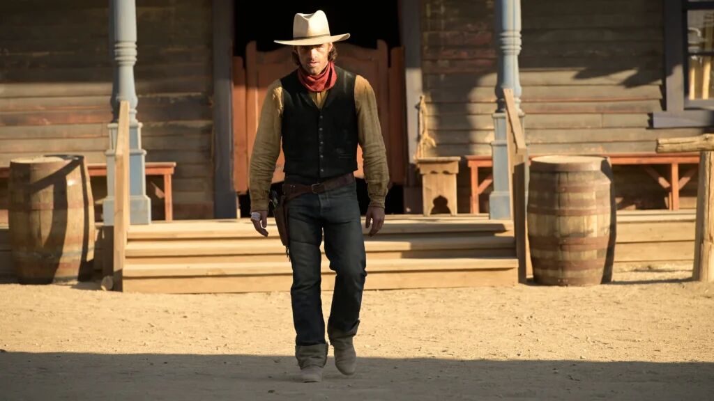 Een cowboy die loopt