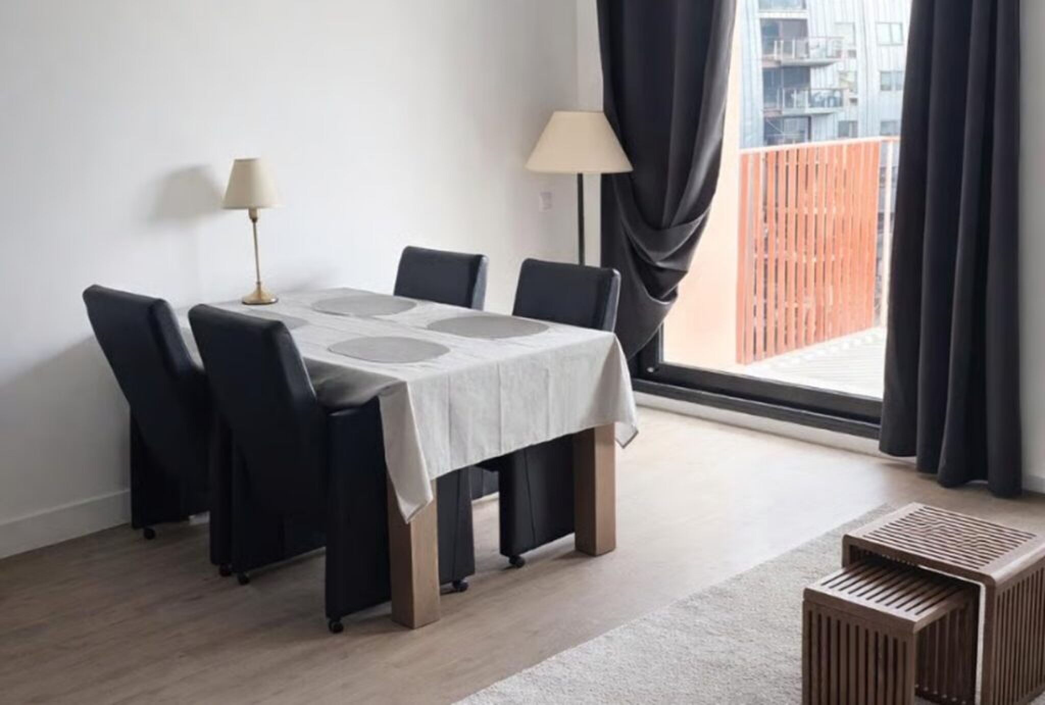 De eetruimte van het appartement in Den Bosch.