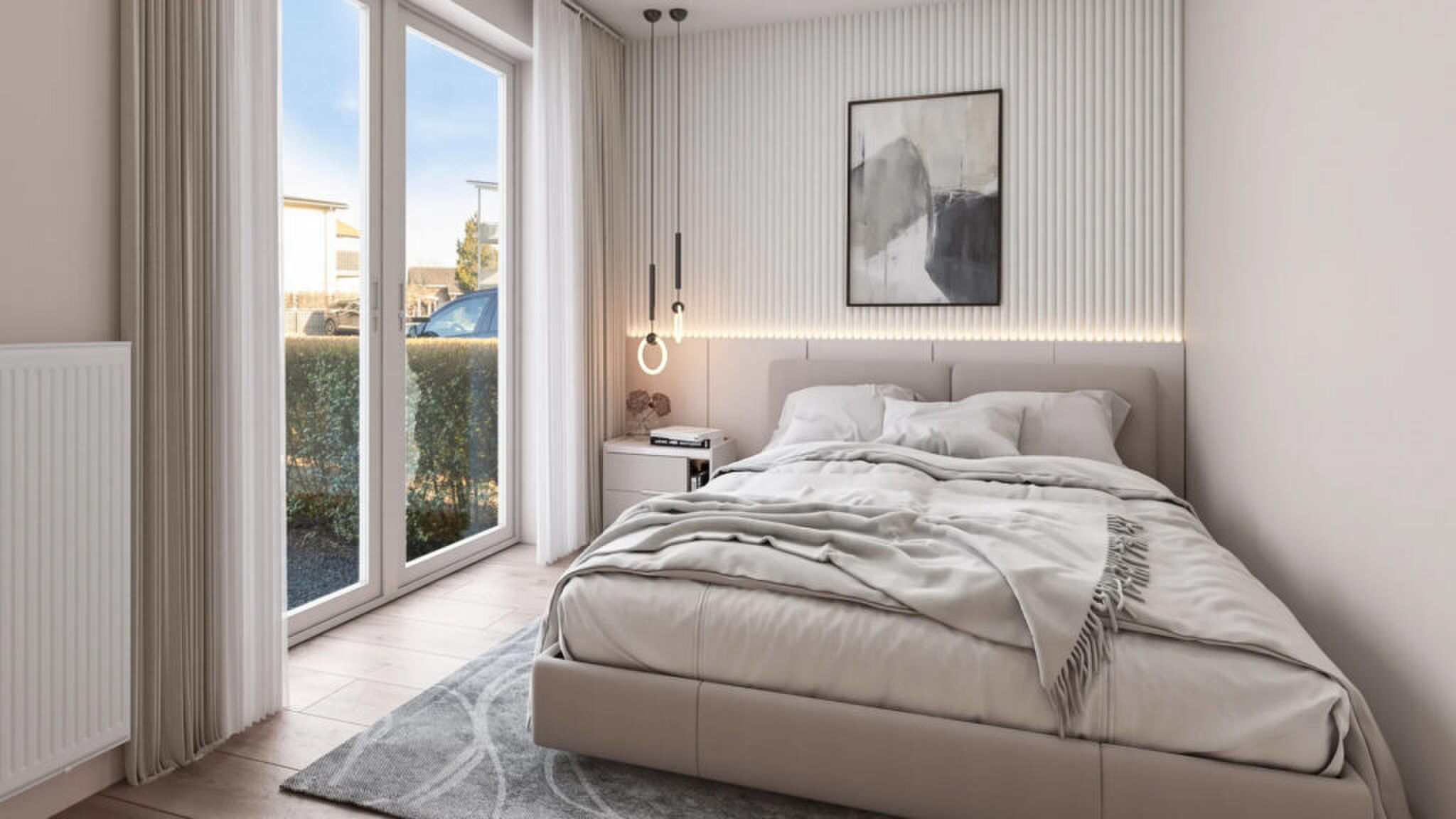 Een van de luxe slaapkamers.