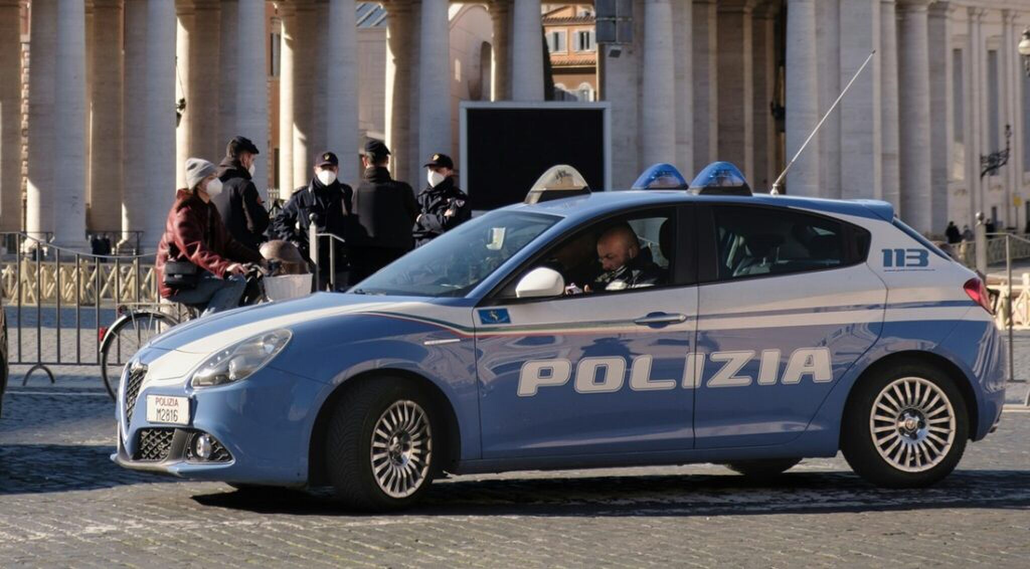 Een politieauto in Italië.