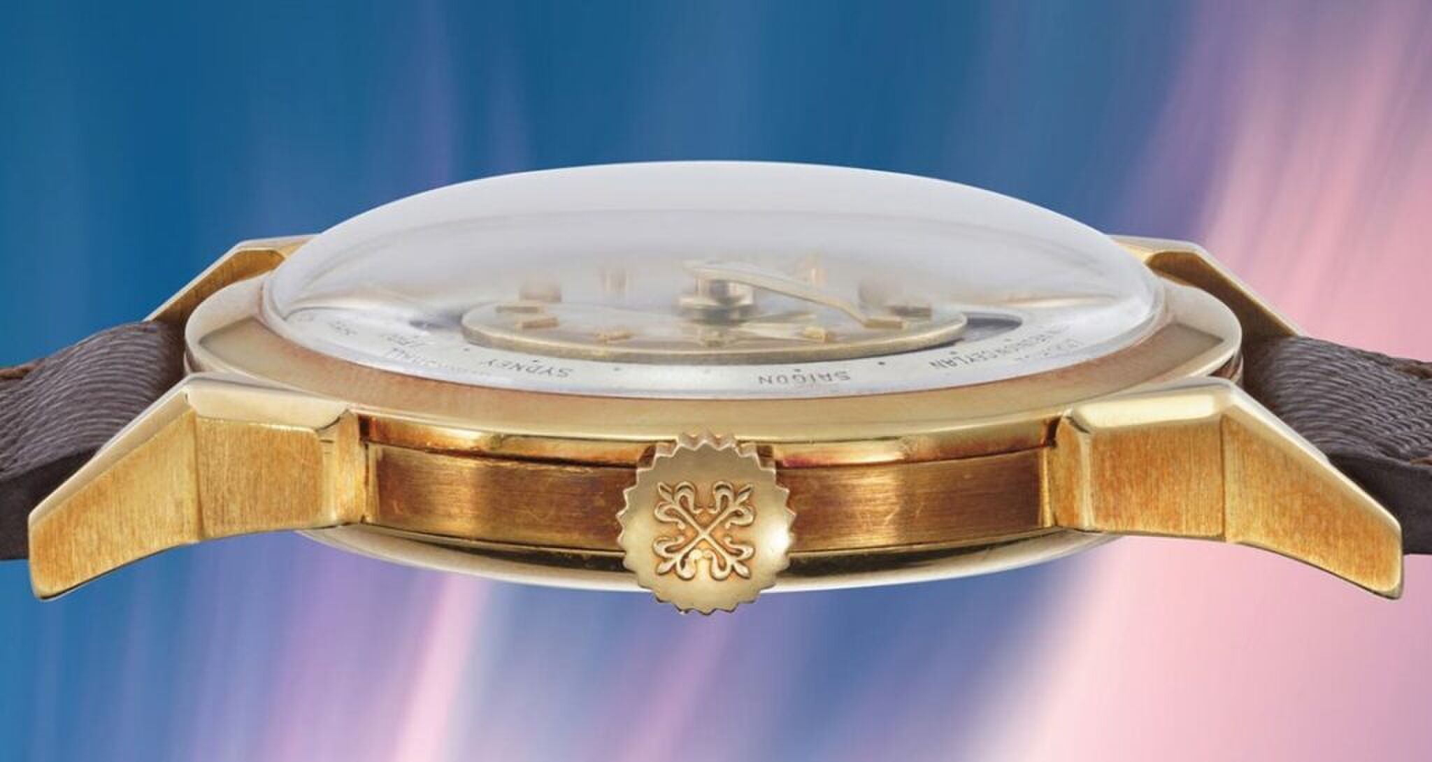 De zijkant van de Patek Philippe 'South America'.