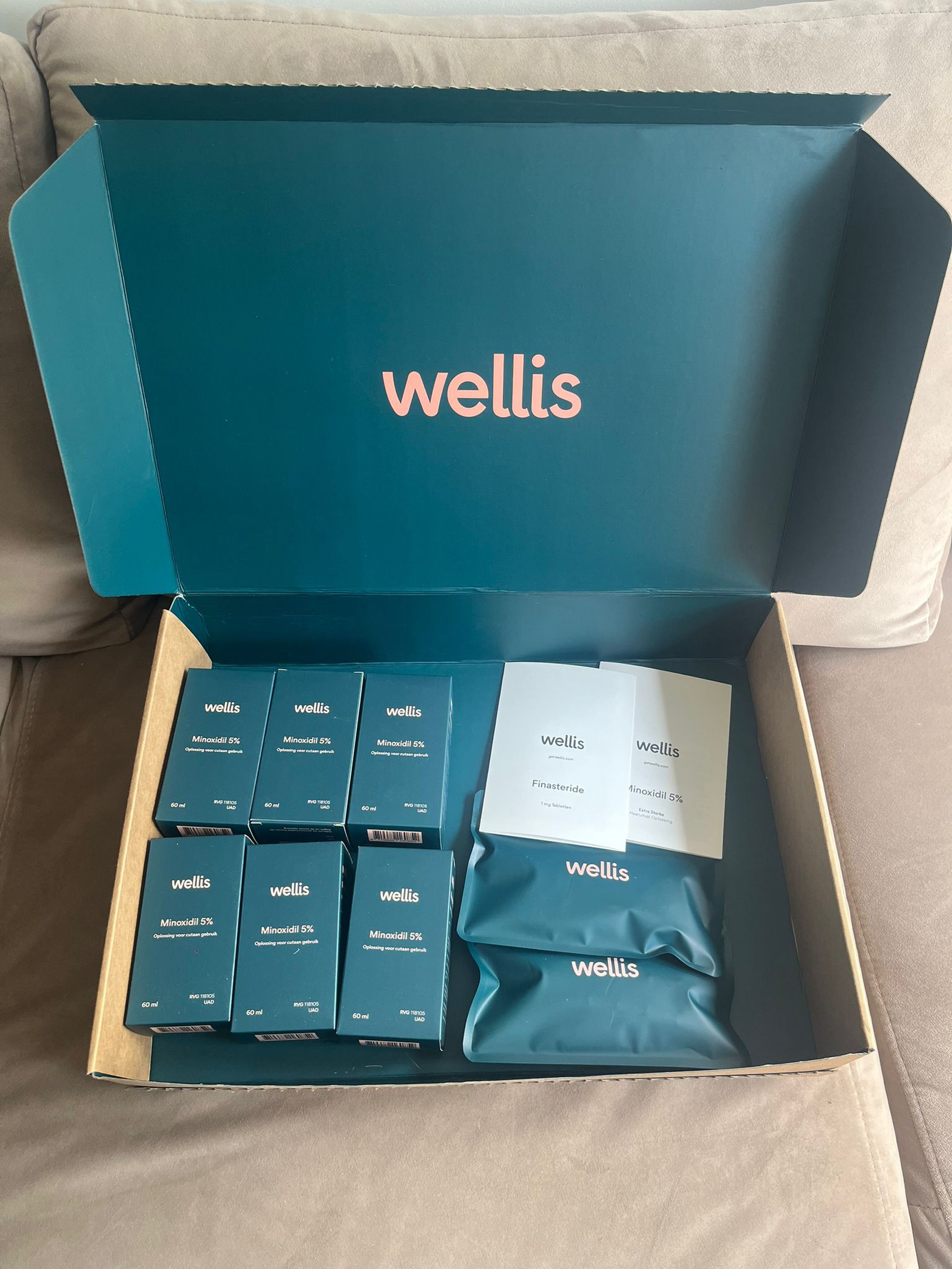 Een ontvangen pakket van Wellis tegen haaruitval