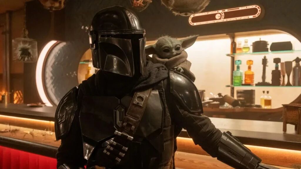 Din Djarin en Grogu in Star Wars: The Mandalorian and Grogu