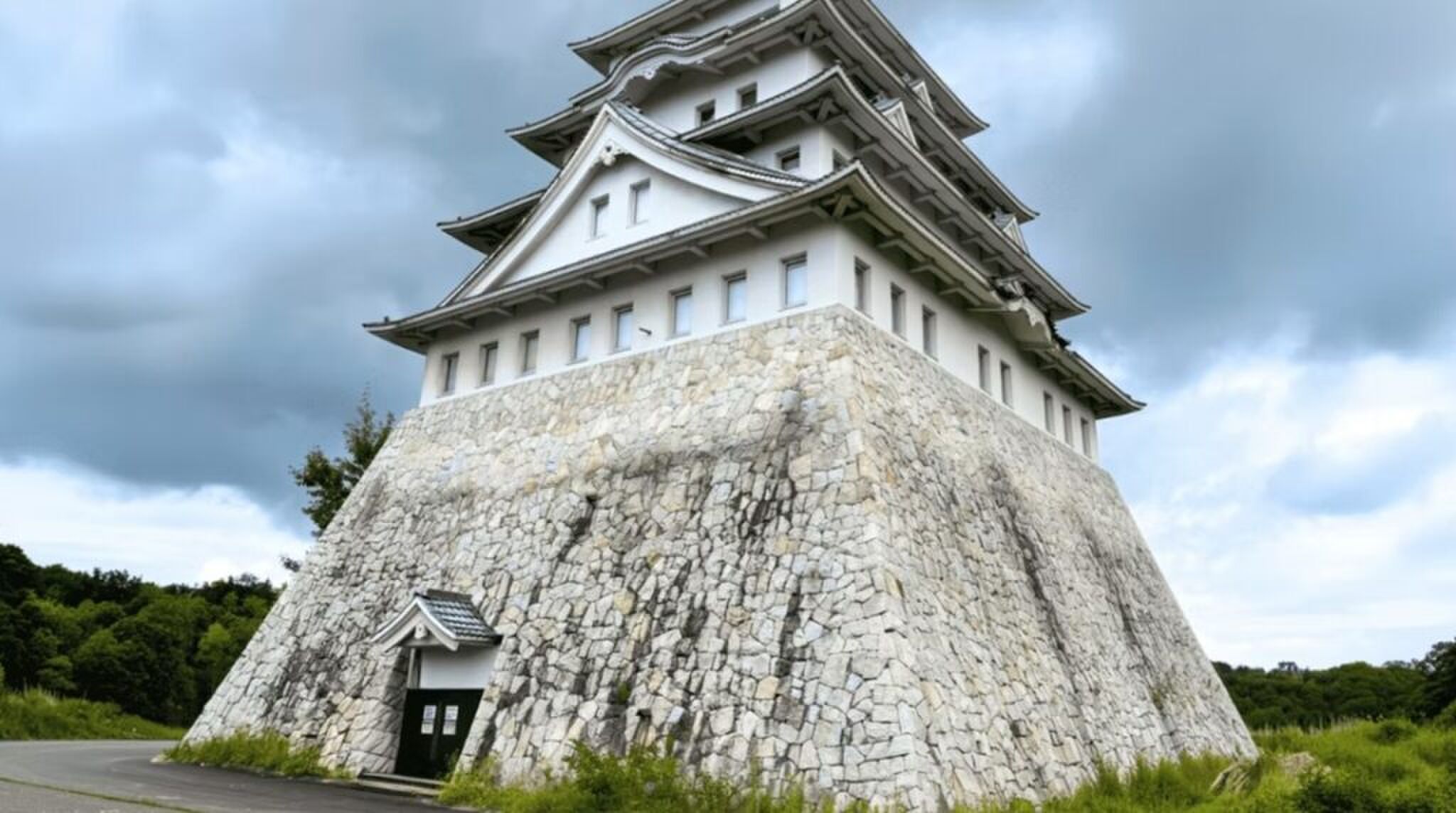 Een Japans kasteel dat in de verkoop staat.