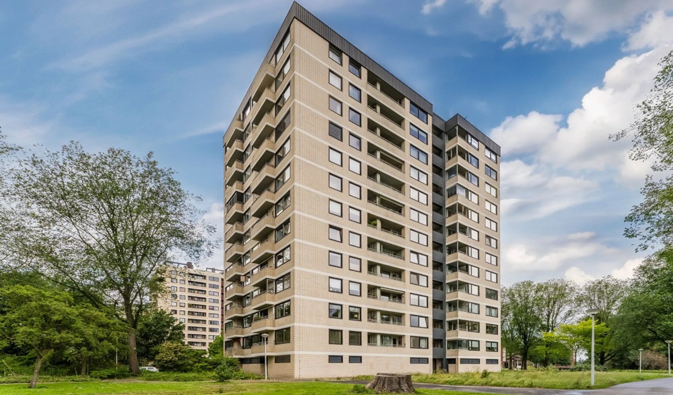 Het complex waarin het appartement van Frank Rijkaard zich begeeft.