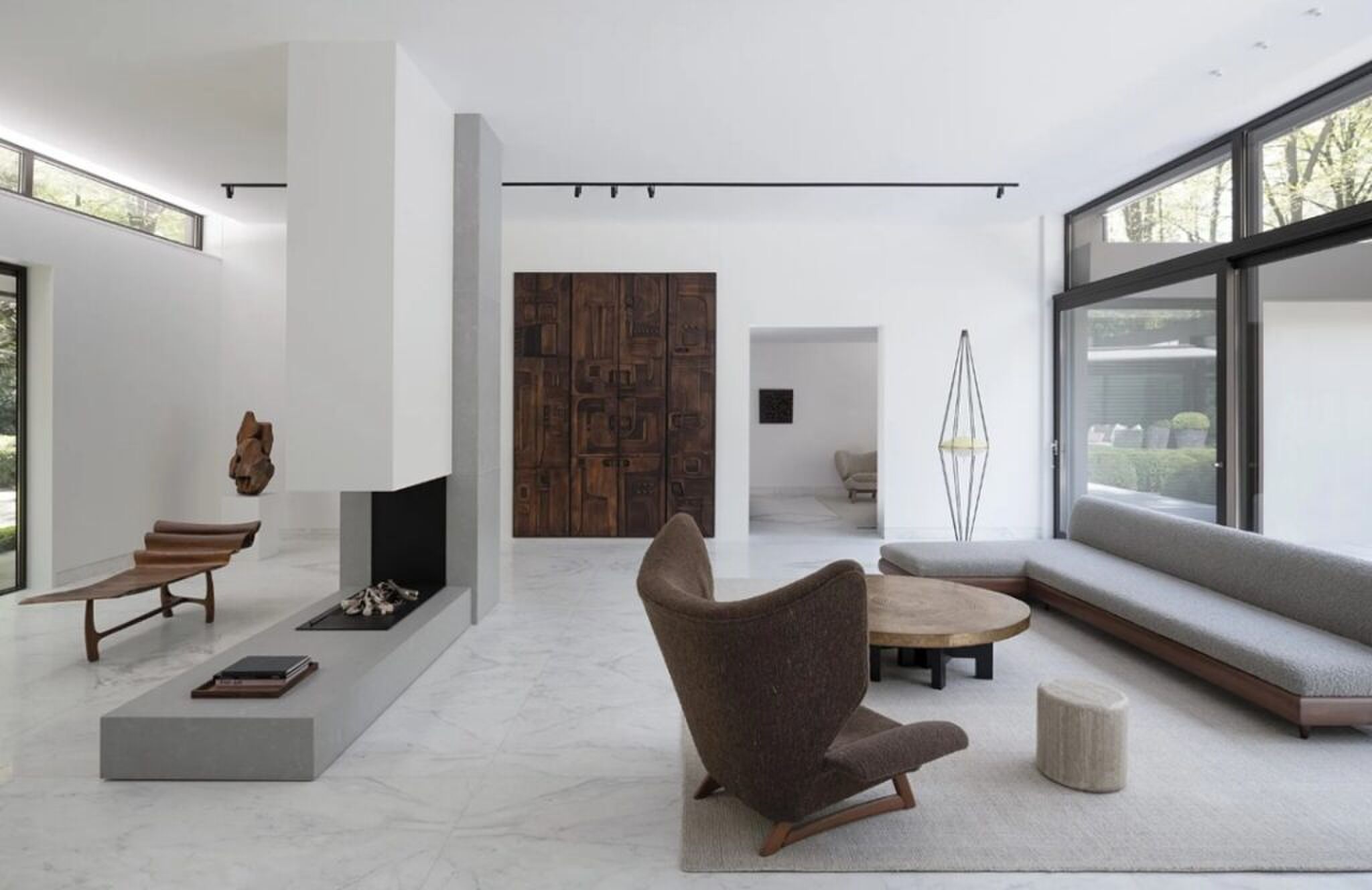 De living van de villa in Huis ter Heide.