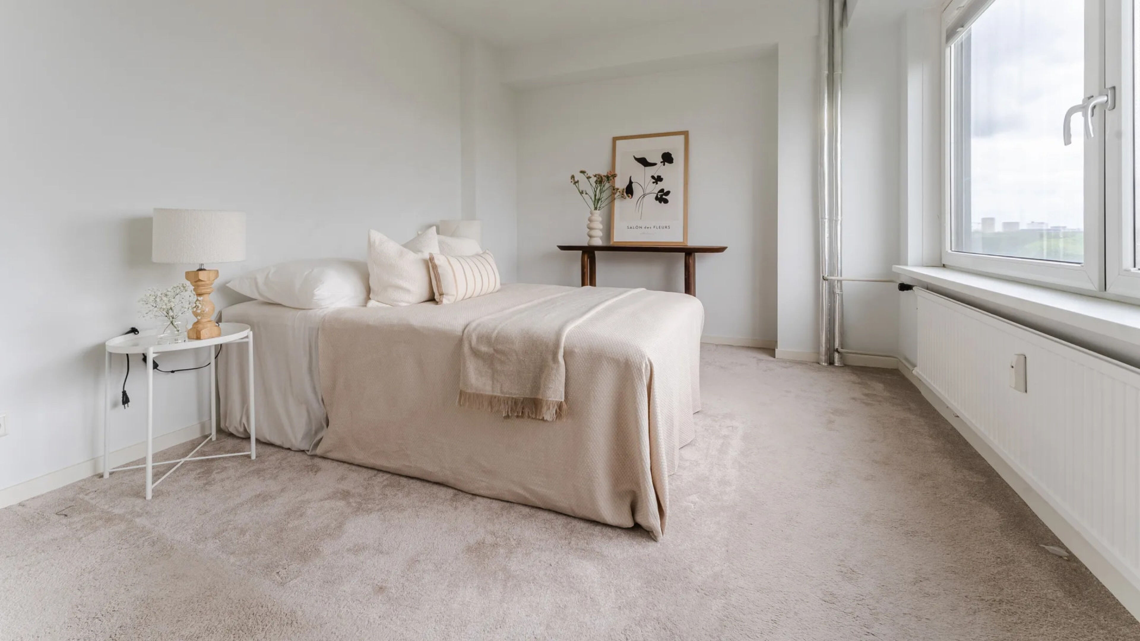 De slaapkamer met prachtig uitzicht.