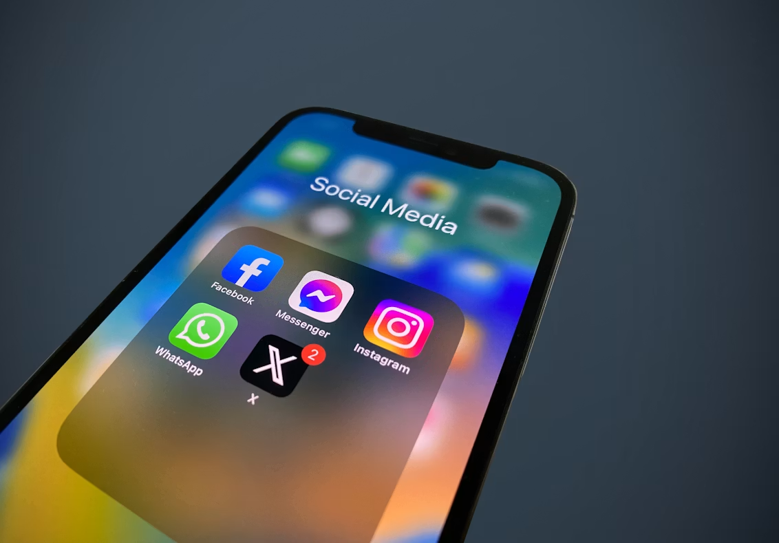 Een telefoon met sociale media