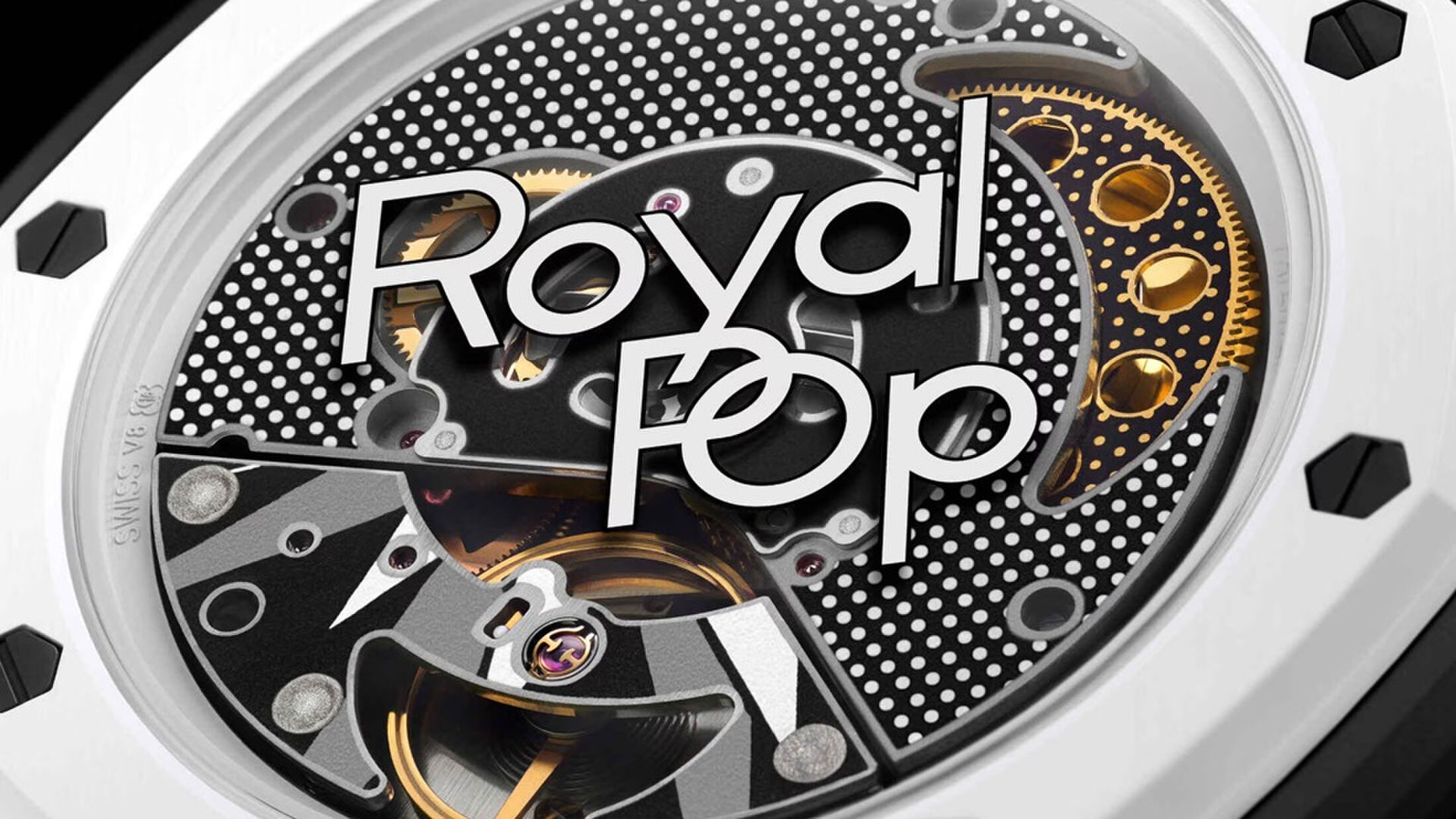 De achterzijde van het uurwerk van AP en Swatch.