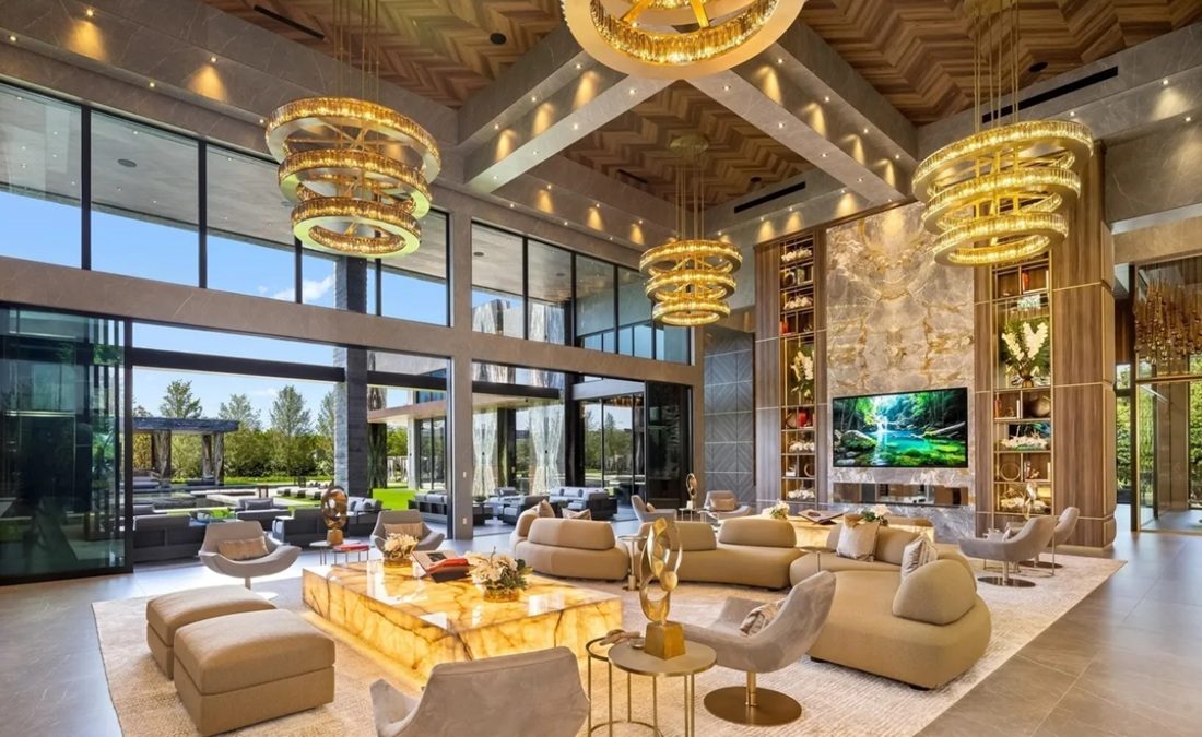 De living van de villa in Florida.