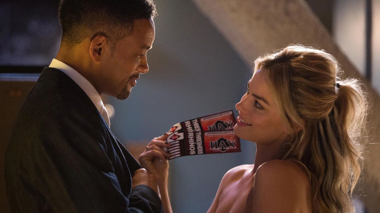 Margot Robbie en Will Smith in Focus