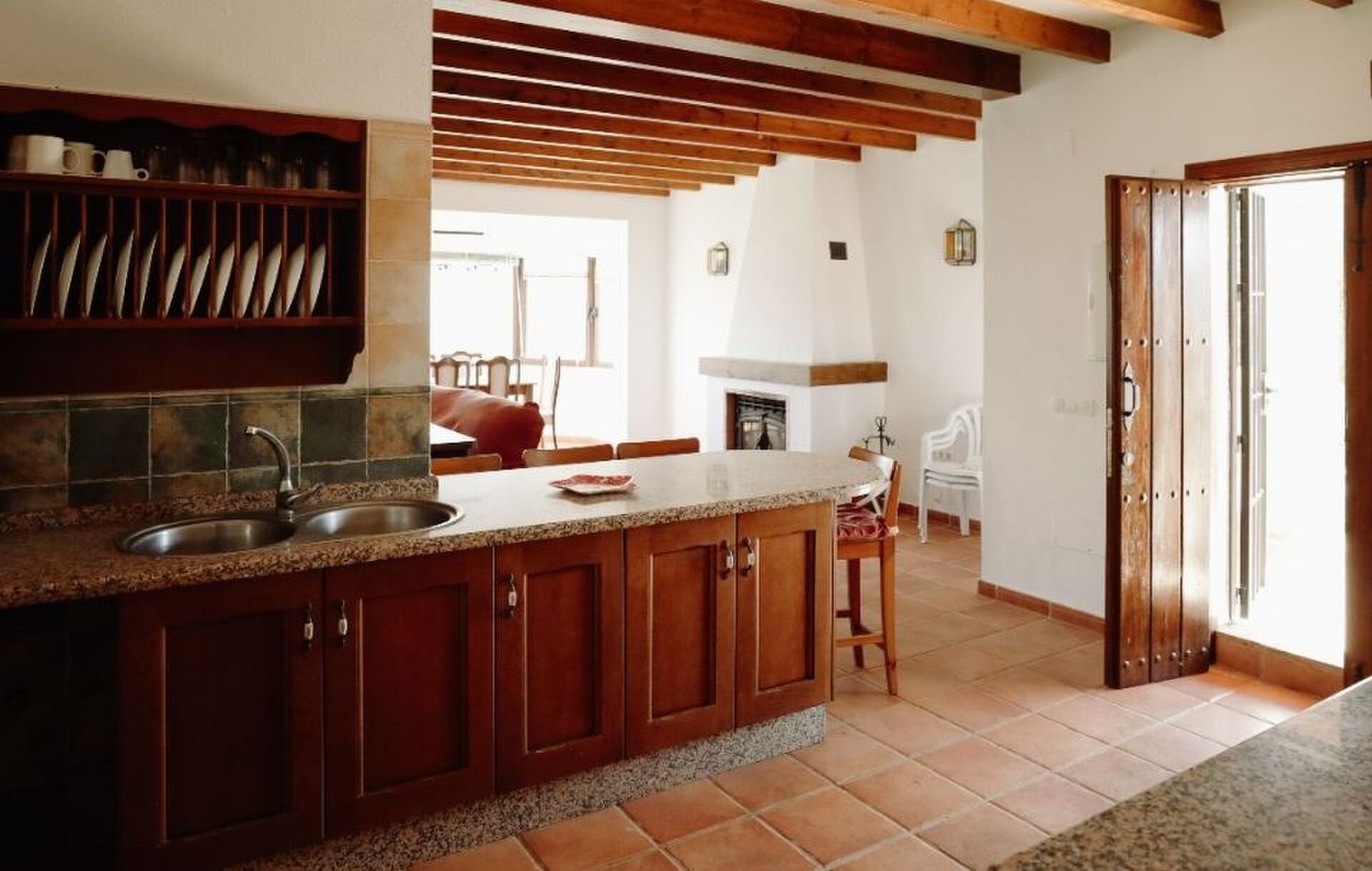 De keuken van de vakantievilla in Spanje.