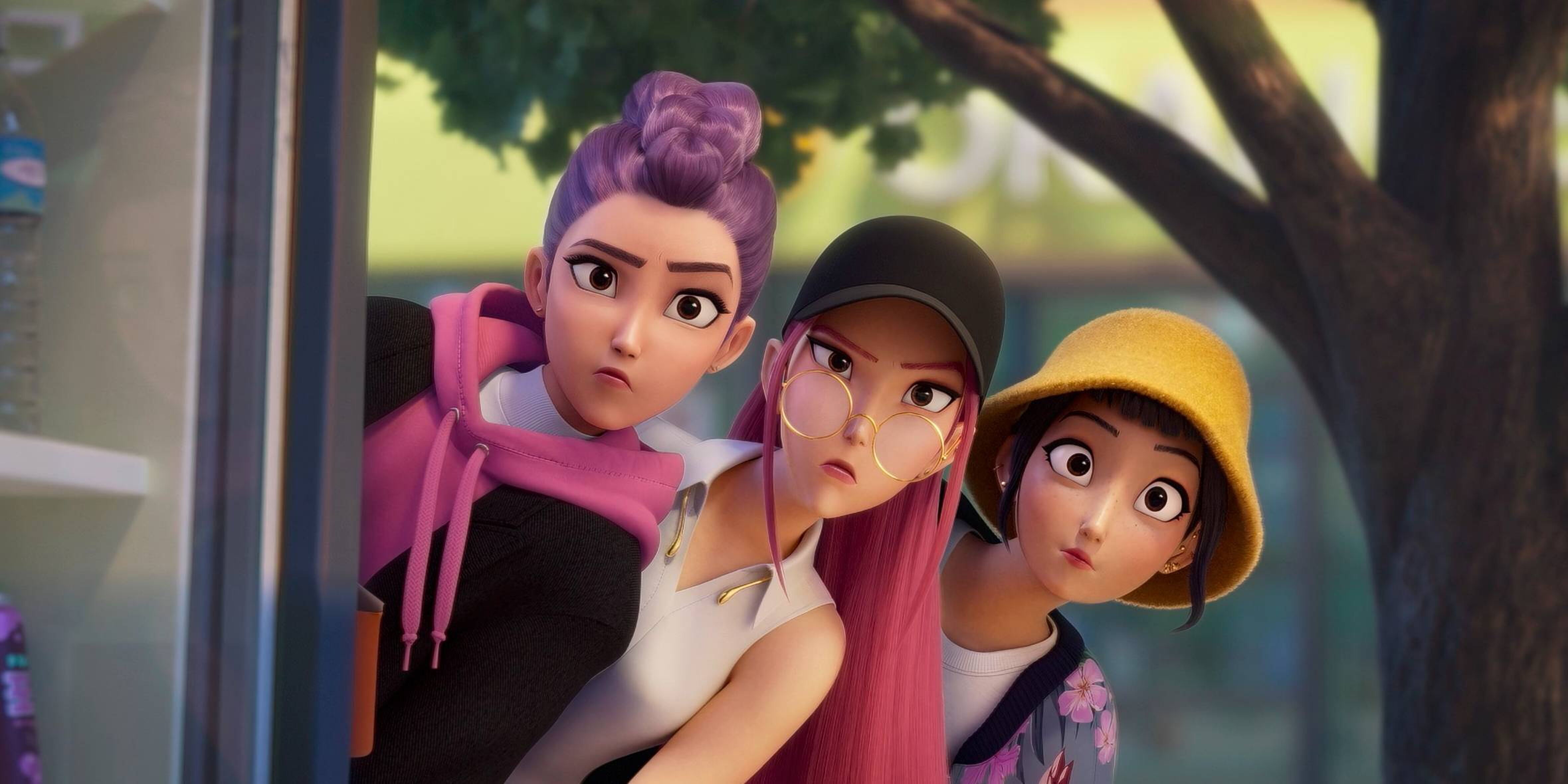 Stilbeeld uit "KPop Demon Hunters" (2025) met Arden Cho, May Hong, en Ji-young Yoo