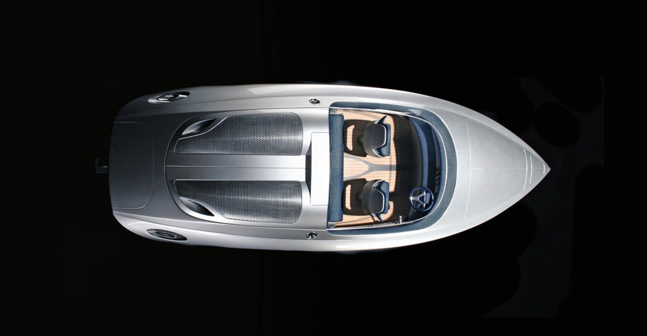 Een speedboot van Porsche Design.