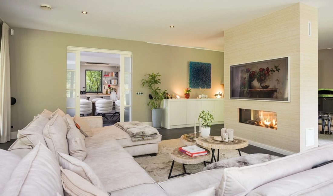 De stijlvolle living van de woning.