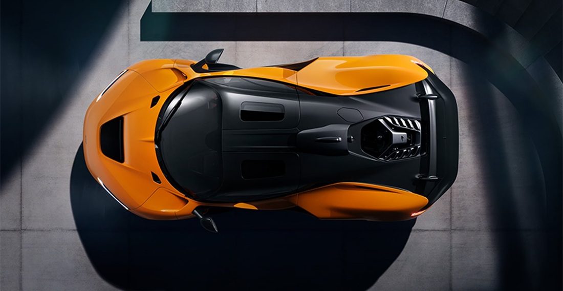 De bovenkant van de supercar.