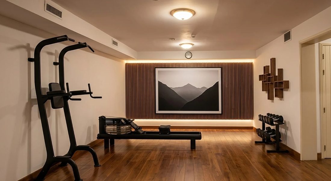 De inpandige homegym.