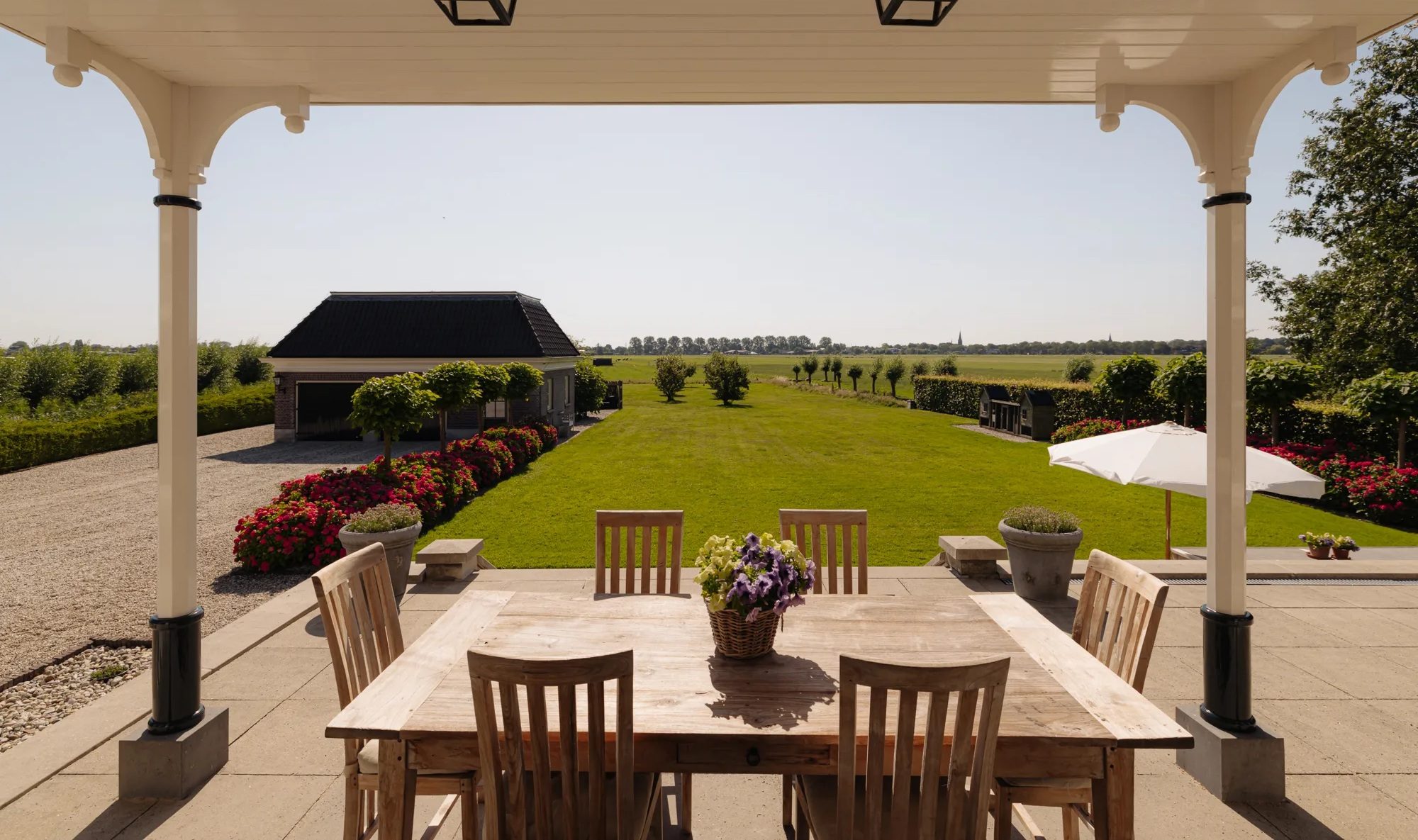 De tuin van de woning.