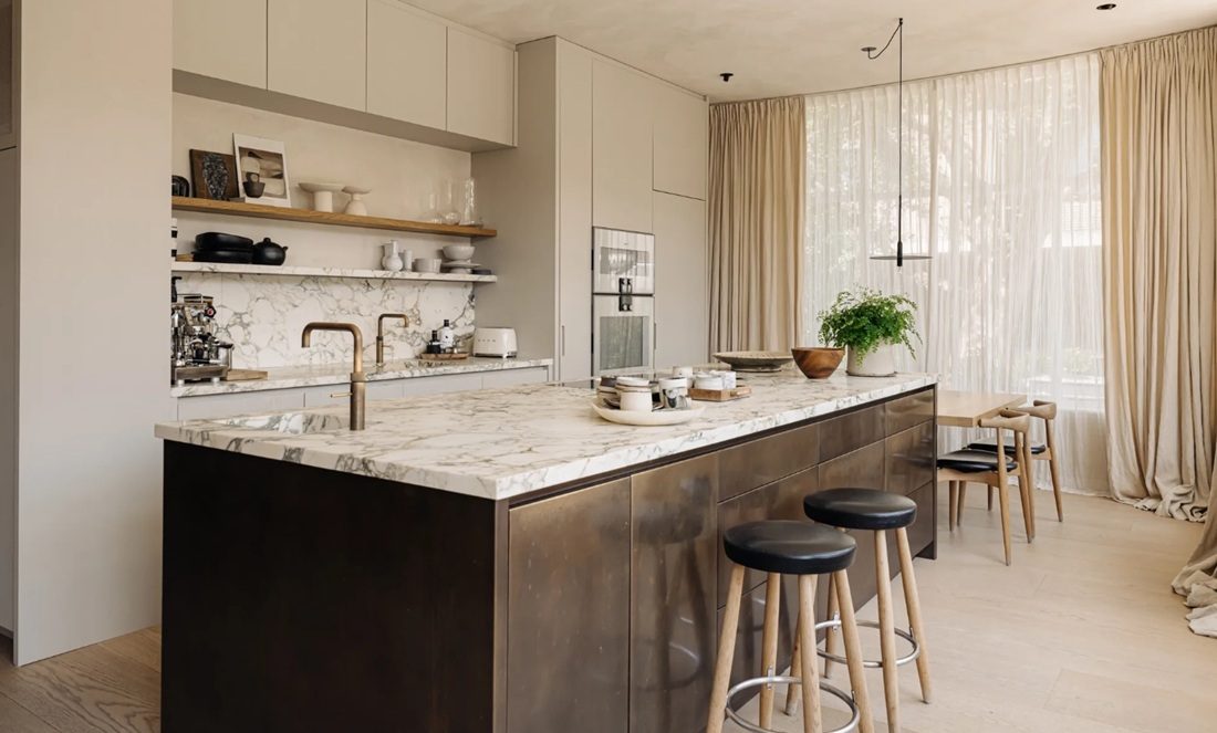 De keuken van de Amsterdamse villa.