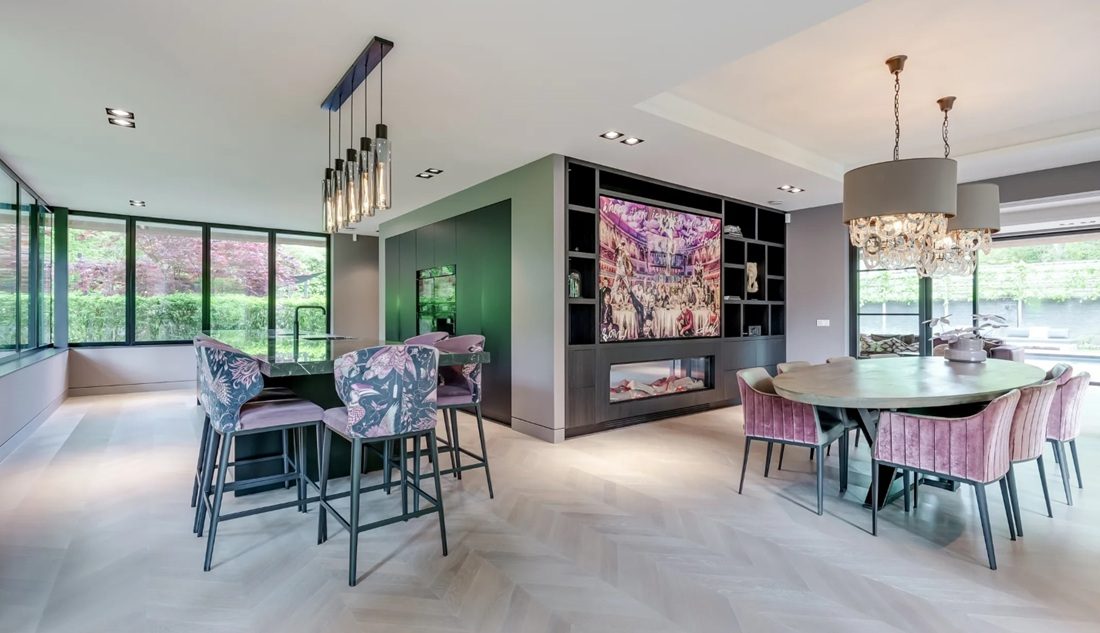 De begane grond van de exclusieve villa.