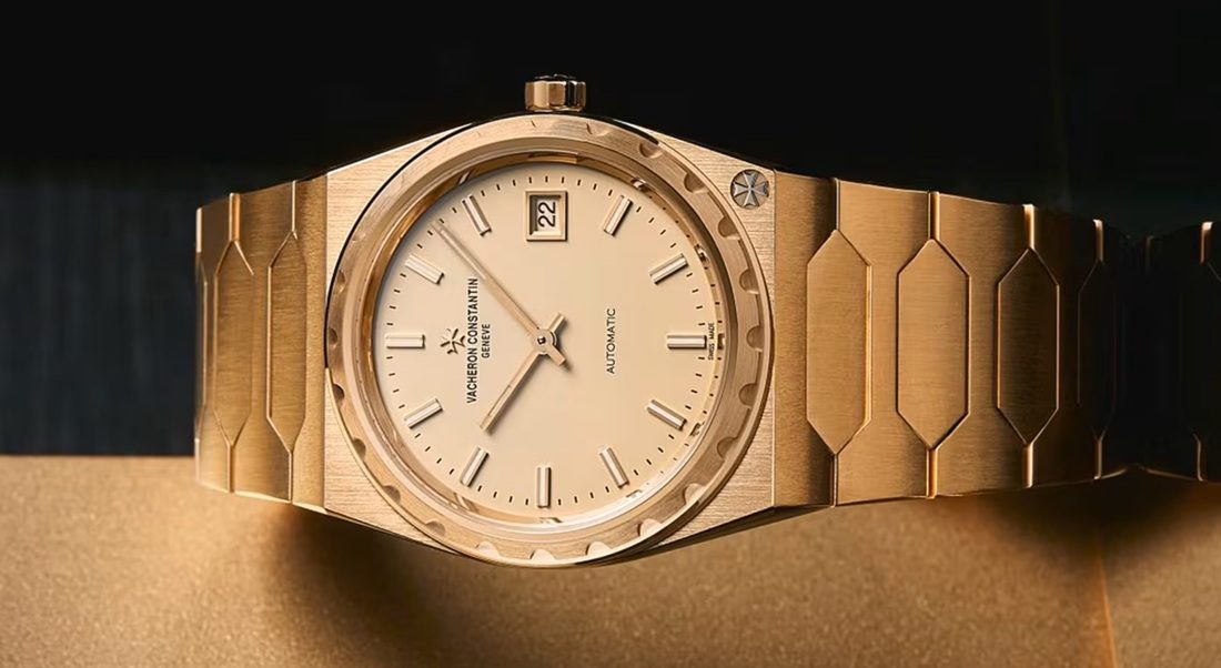 Een gouden horloge van Vacheron Constantin.