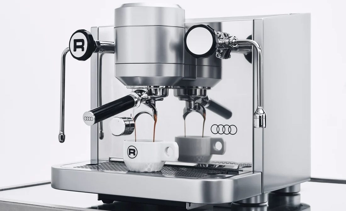 De door Audi ontwikkelde koffiemachine.
