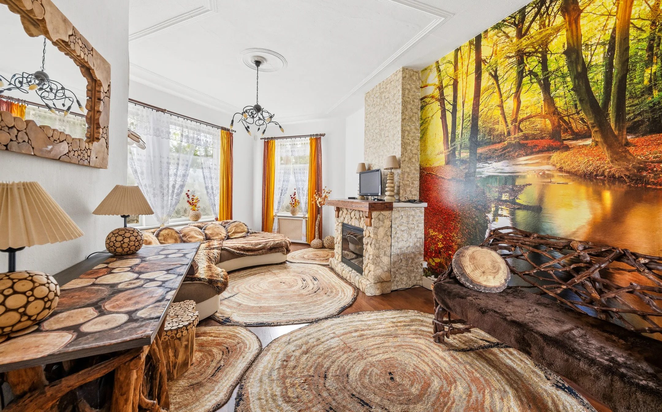 De living van de op Instagram bekritiseerde woning.