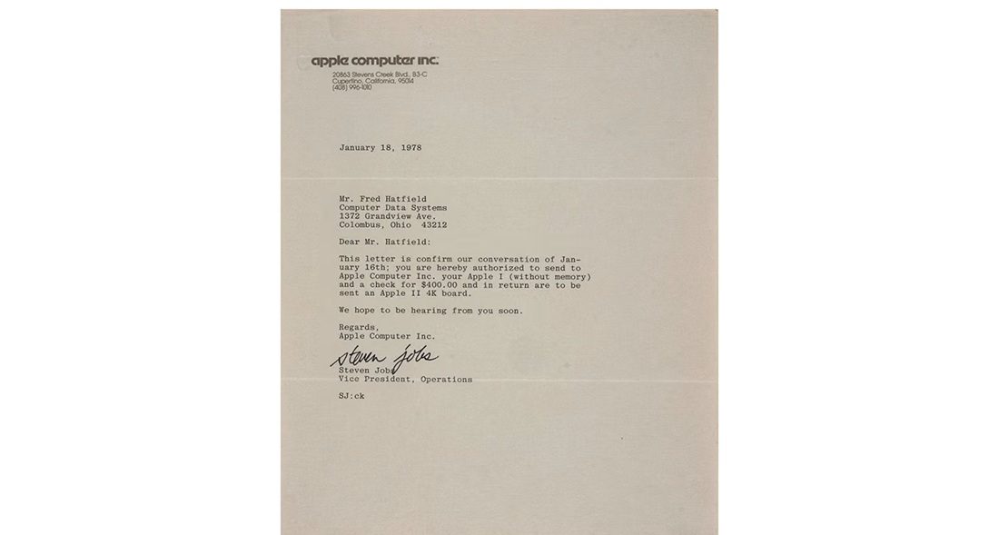De brief van Steve Jobs.