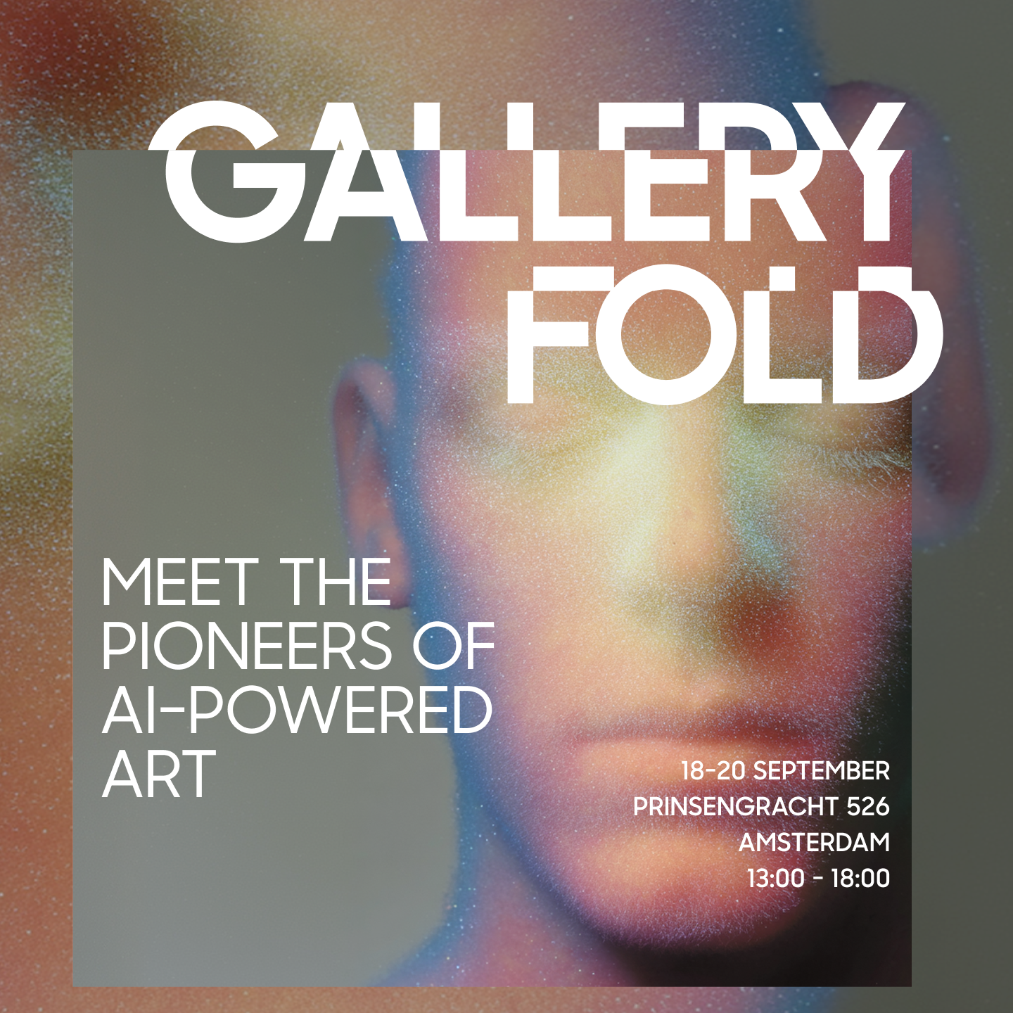 Poster van een galerij met AI-kunst in Amsterdam