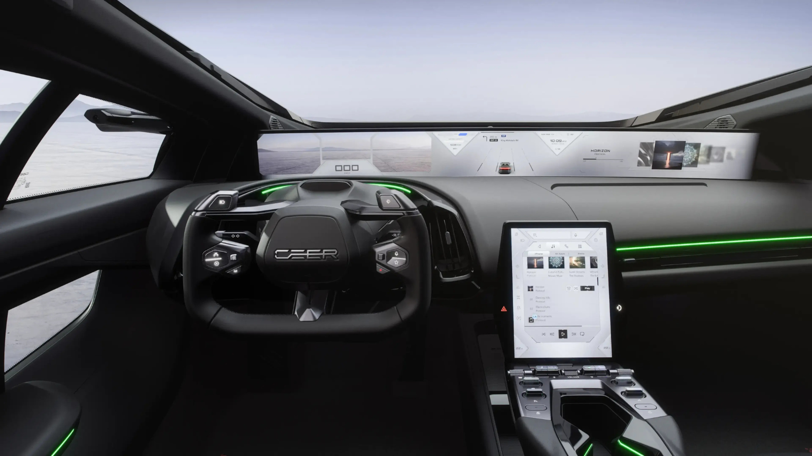 Het interieur van de Exobot Sedan