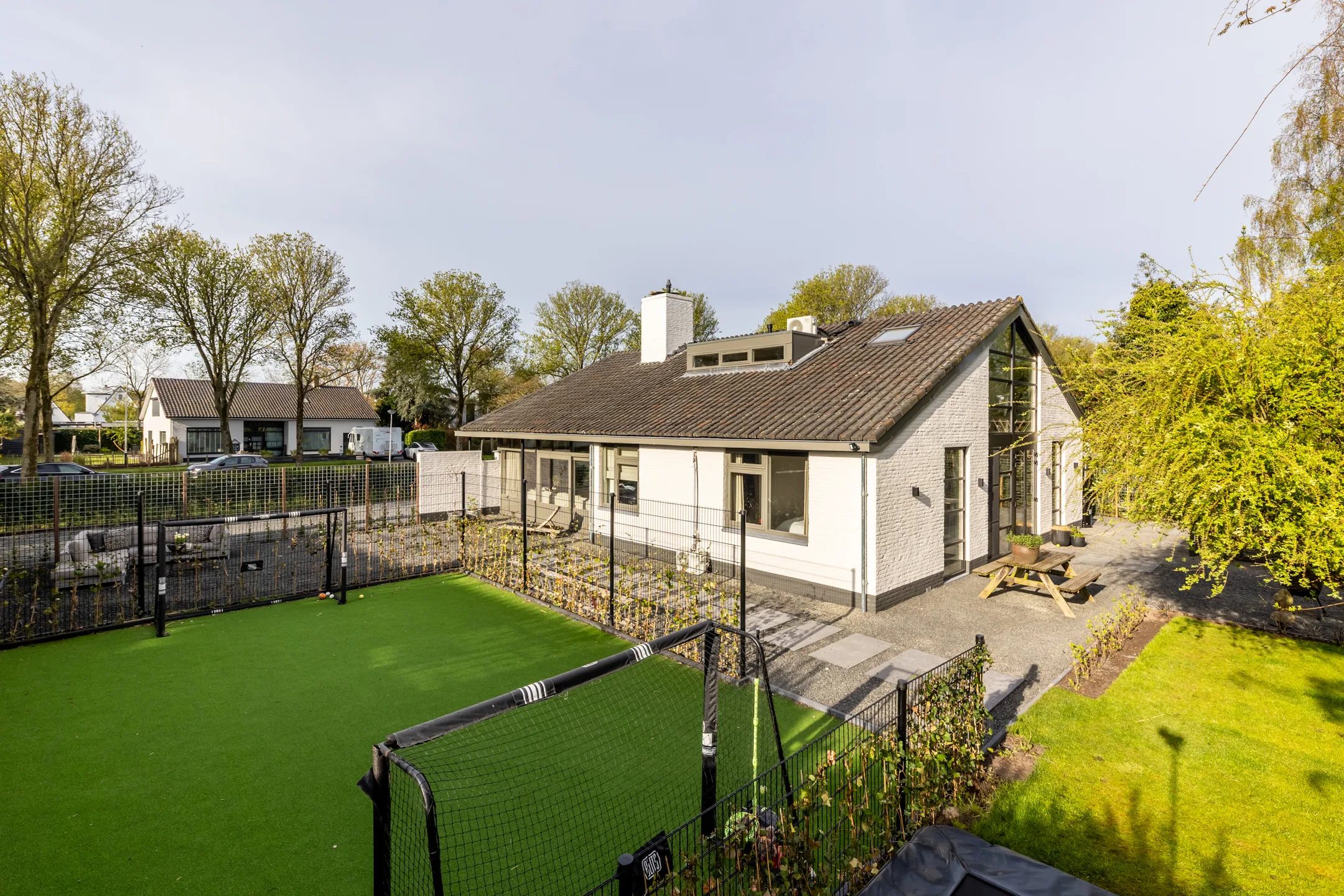 Voetbalveld in de tuin