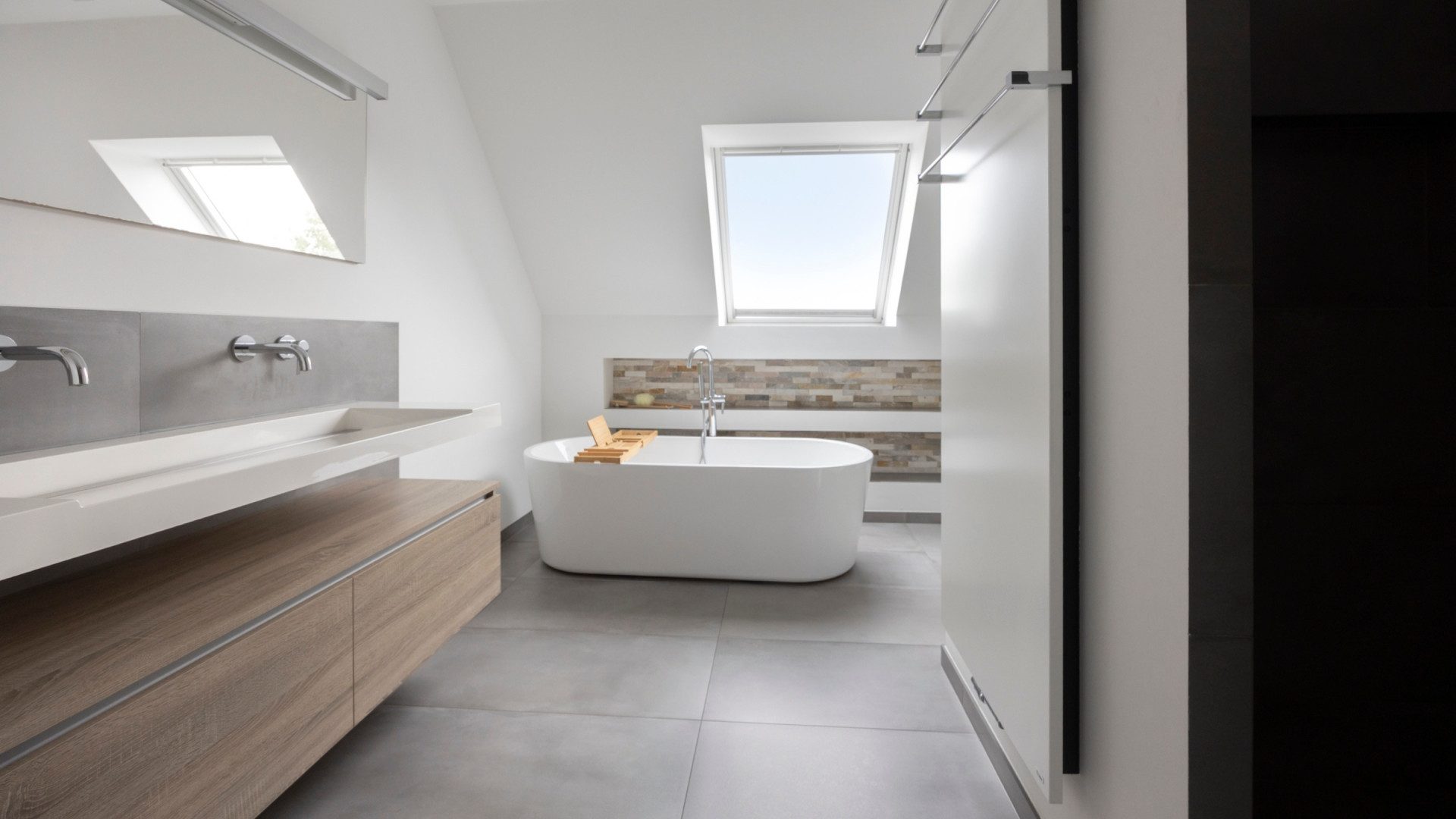 De badkamer van de woning.