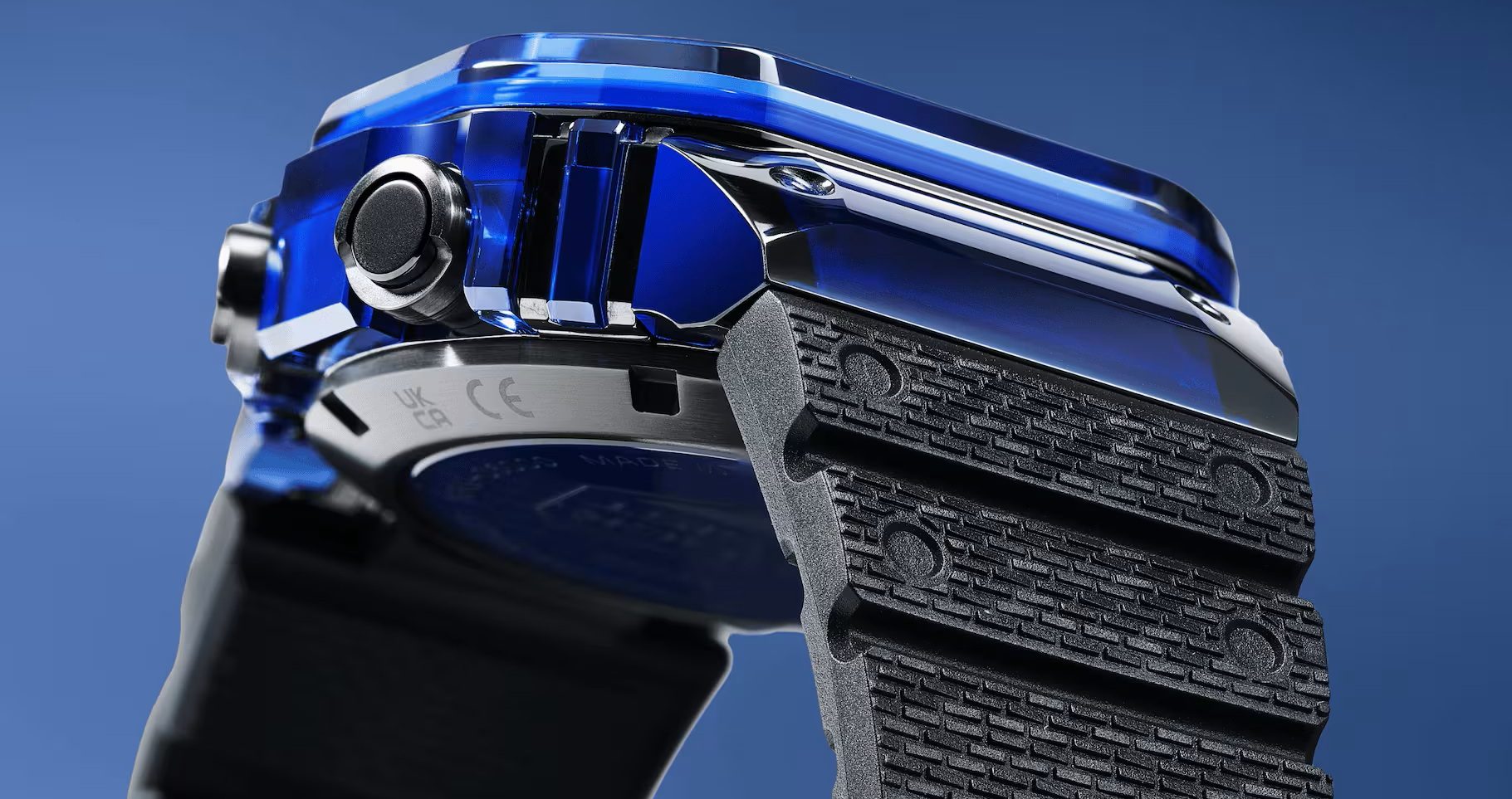 De zijkant van de nieuwe creatie van G-Shock.