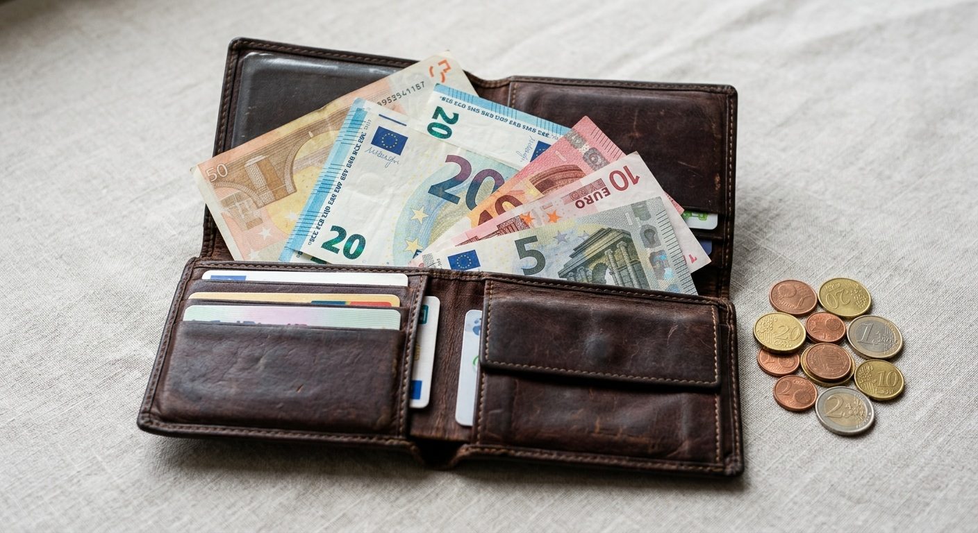 Een portemonne met cashgeld.